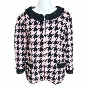 Jade Pink and Black Knit Tweed Blazer